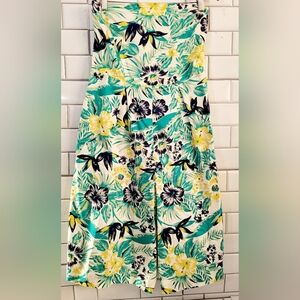 People Tree Organic Cotton Ladies Bandeau Romper Jumpsuit Cropped Wide Leg Strap